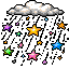 Ícone de clima de chuva de estrelas